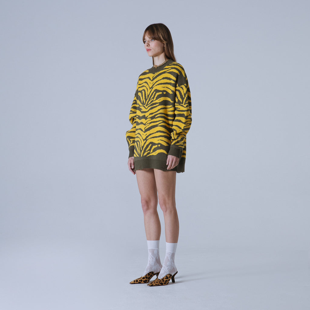 Sveta Milano Girocollo Lungo Jacquard In Misto Lana Merino