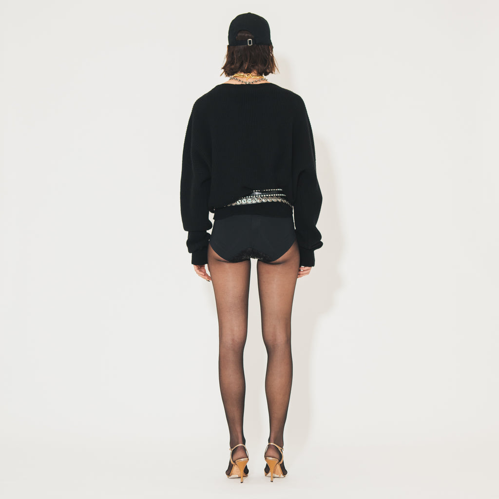 Sveta Milano Maglione Girocollo Lilith Nero In Misto Cashmere