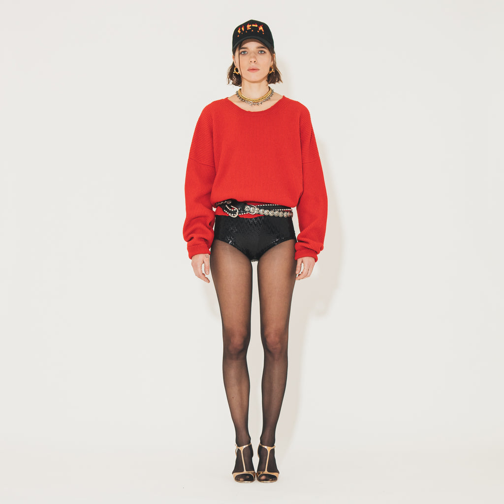 Sveta Milano Maglione Girocollo Lilith Rosso In Misto Cashmere