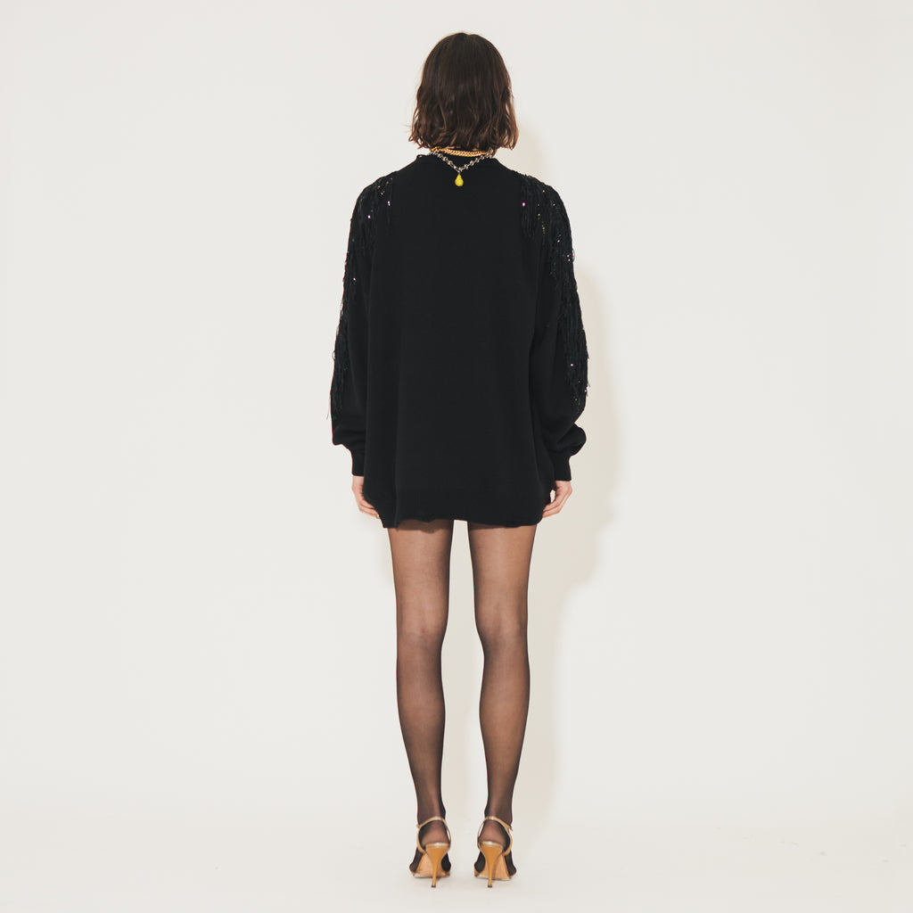 Sveta Milano Maglione Lungo Ermione Con Logo Sveta Milano