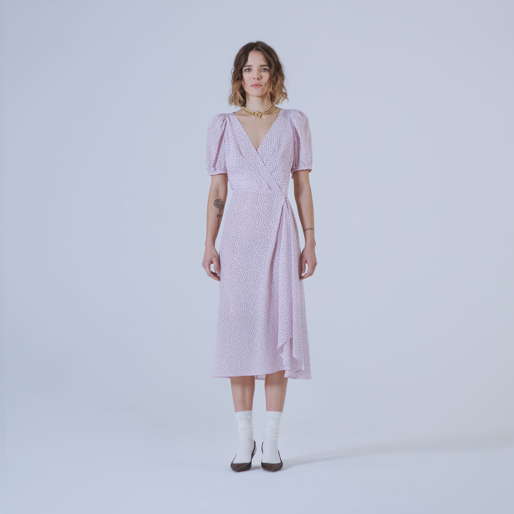 Sveta Milano Abito Lungo Pois Berkeley In Seta