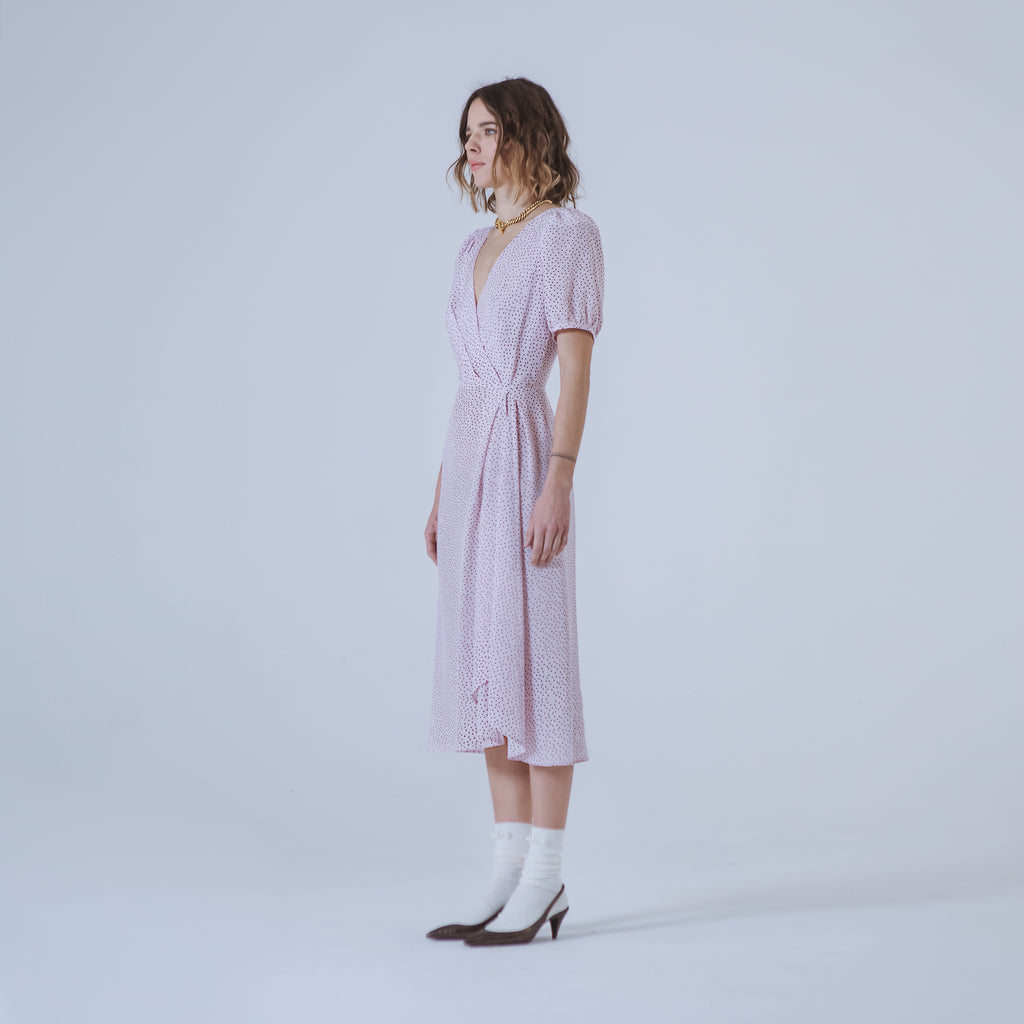 Sveta Milano Abito Lungo Pois Berkeley In Seta