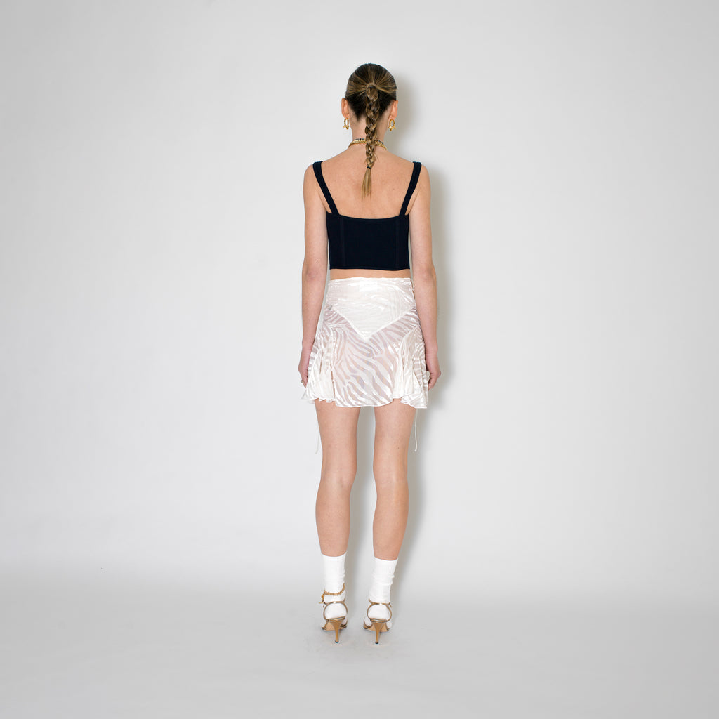 Sveta Milano Minigonna Mary In Velluto Bianco