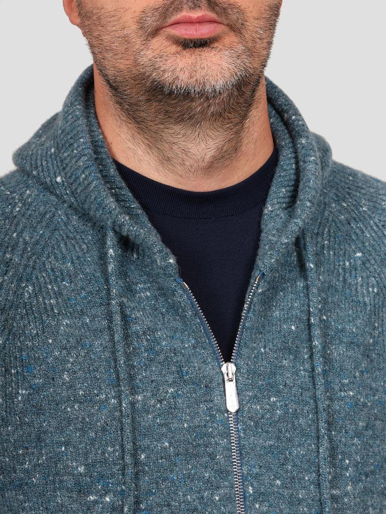 Svevo Giubbotto Con Zip Lana Cashmere E Poliammide Blu