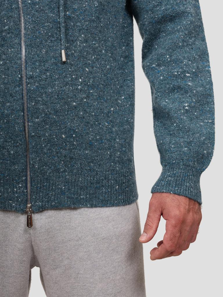 Svevo Giubbotto Con Zip Lana Cashmere E Poliammide Blu