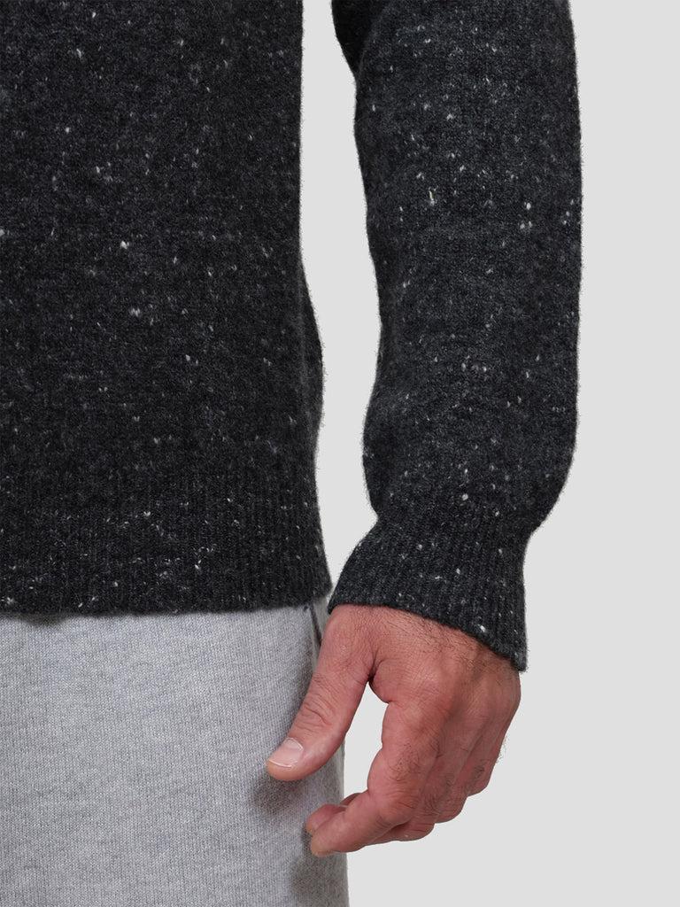 Svevo Lupetto Con Zip Lana Cashmere E Poliammide Antracite