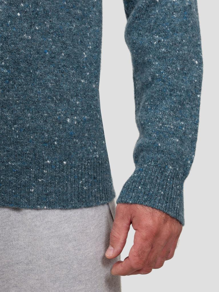 Svevo Lupetto Con Zip Lana Cashmere E Poliammide Blu