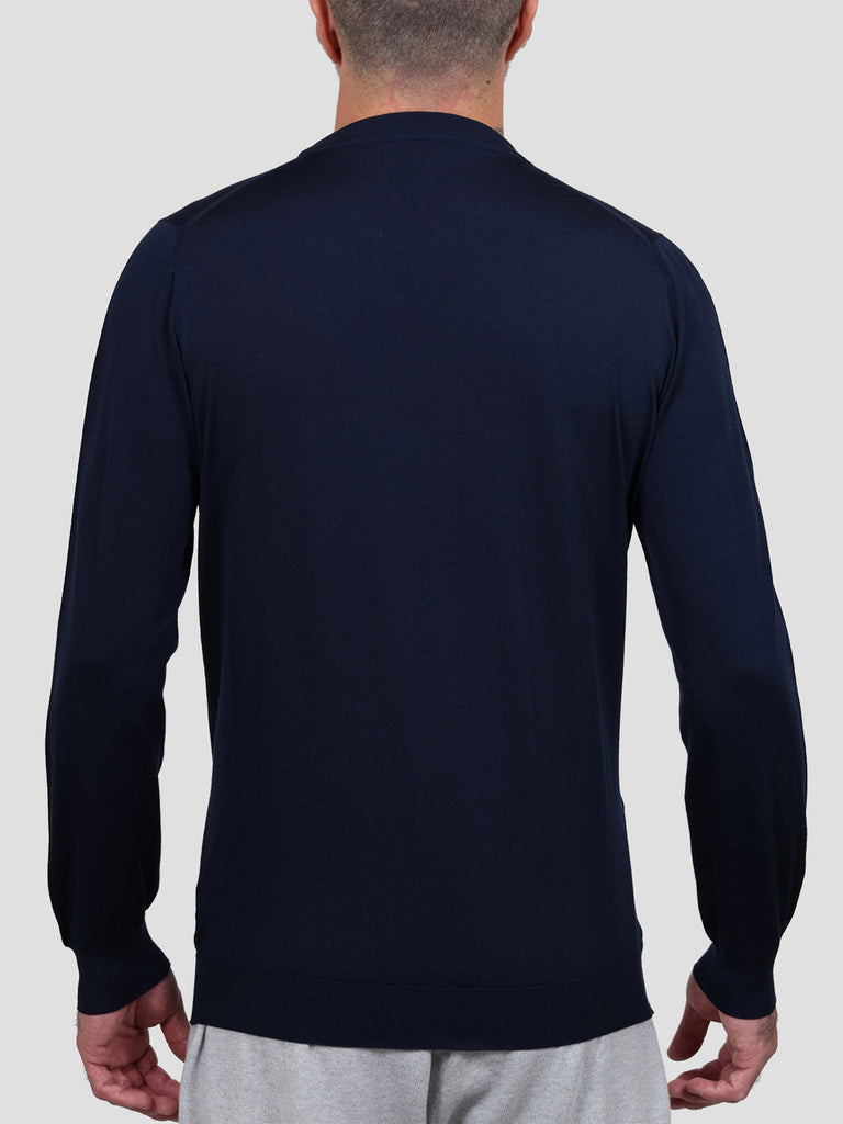 Svevo Maglia Girocollo Lana Merino Superfine 160's Blu