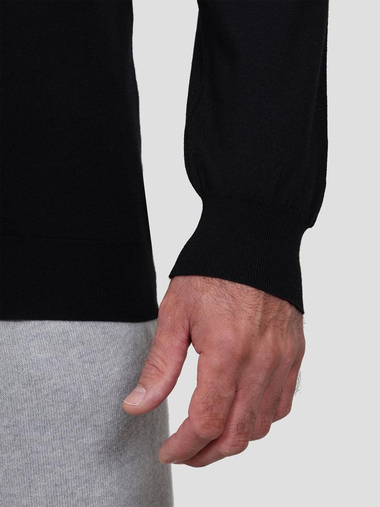 Svevo Maglia Girocollo Lana Merino Superfine 160's Nera