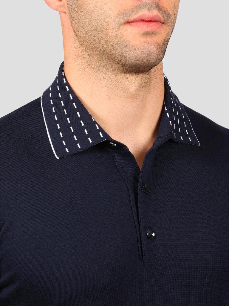 Svevo Maglia Polo 100% Cotone Supersoft Blu Navy E Bianca