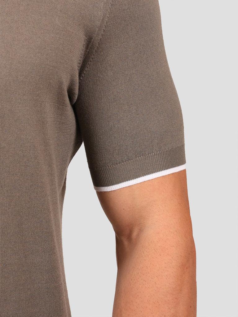 Svevo Maglia Polo 80% Cotone - 20% Seta Grigia E Bianca