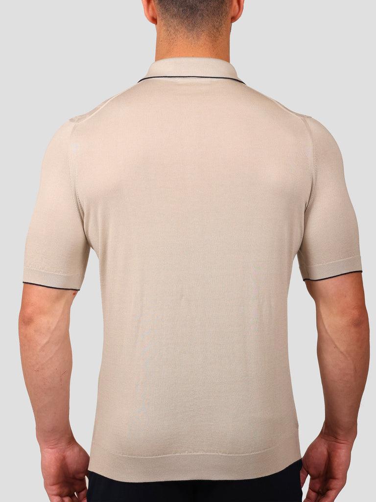 Svevo Maglia Polo Con Zip 100% Cotone Supersoft Beige