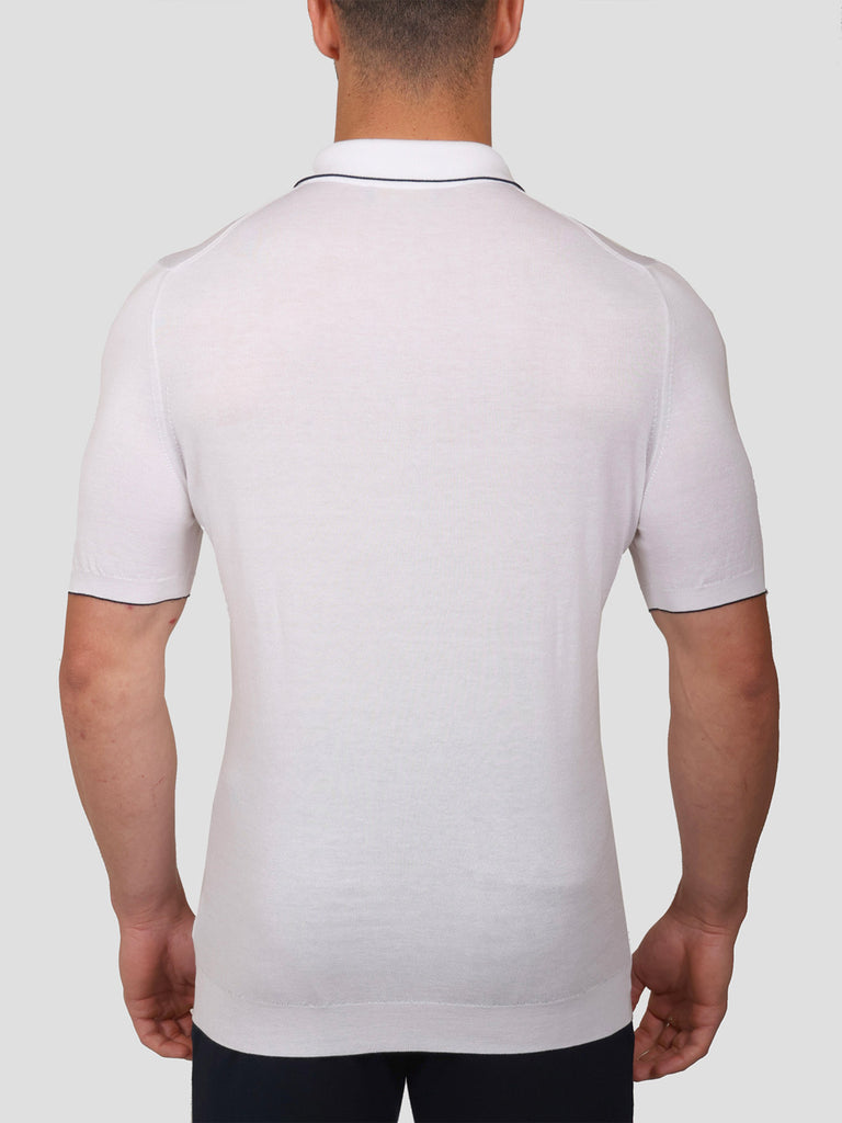 Svevo Maglia Polo Con Zip 100% Cotone Supersoft Bianca