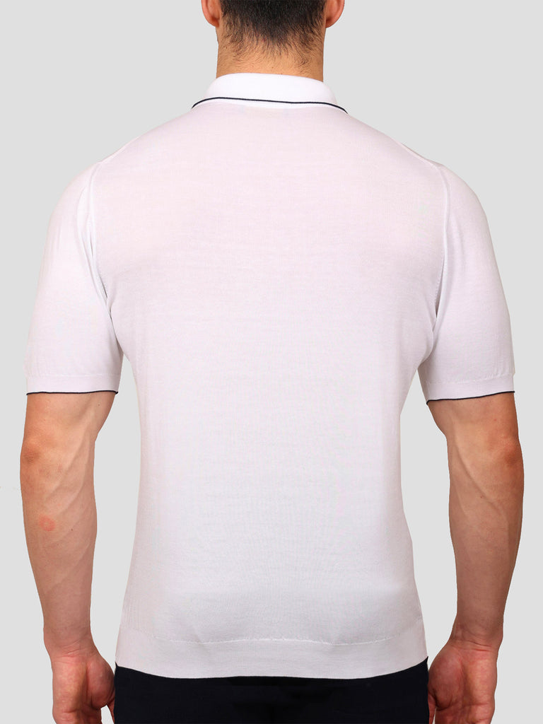 Svevo Maglia Polo Con Zip 100% Cotone Supersoft Bianca