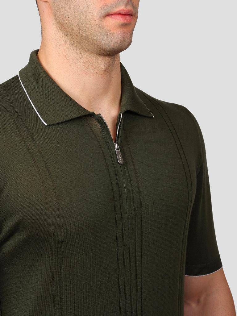Svevo Maglia Polo Con Zip 100% Cotone Supersoft Verde