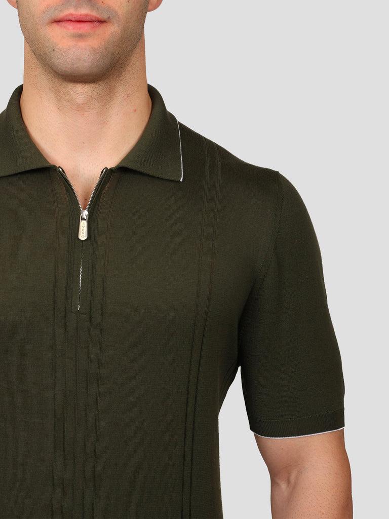 Svevo Maglia Polo Con Zip 100% Cotone Supersoft Verde