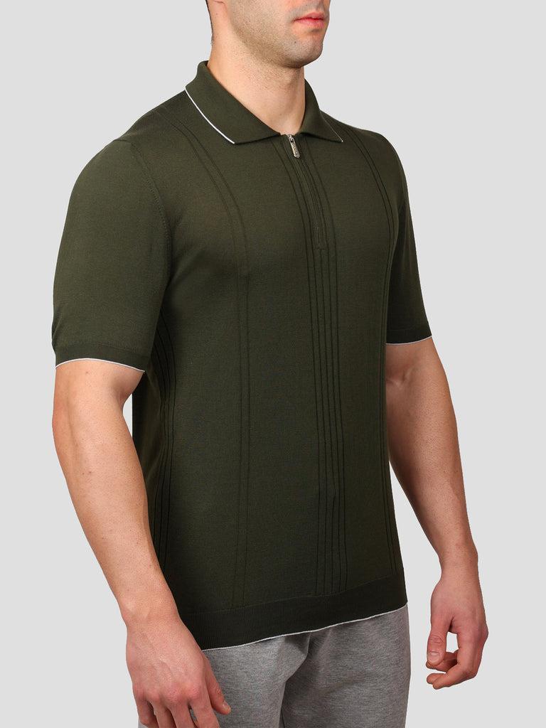 Svevo Maglia Polo con Zip 100% Cotone Supersoft Verde