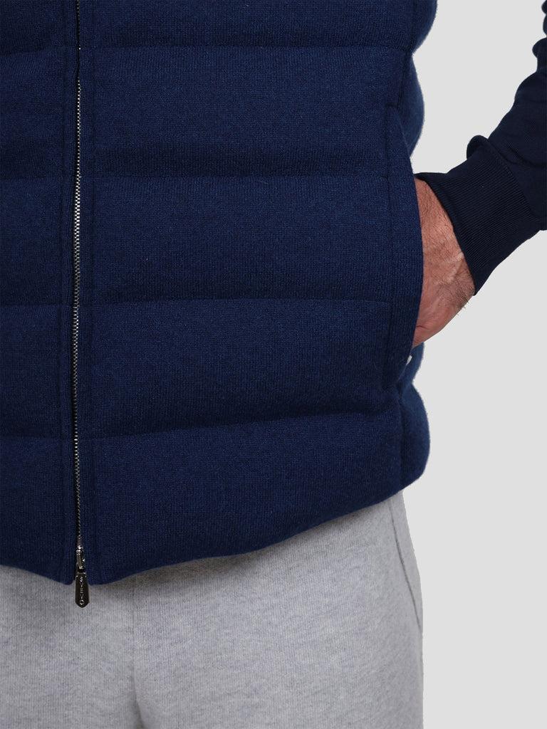 Svevo Giubbotto Con Zip In Cashmere Blu