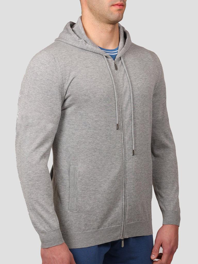 Svevo Giubbotto full zip Cotone e Cashmere Grigio