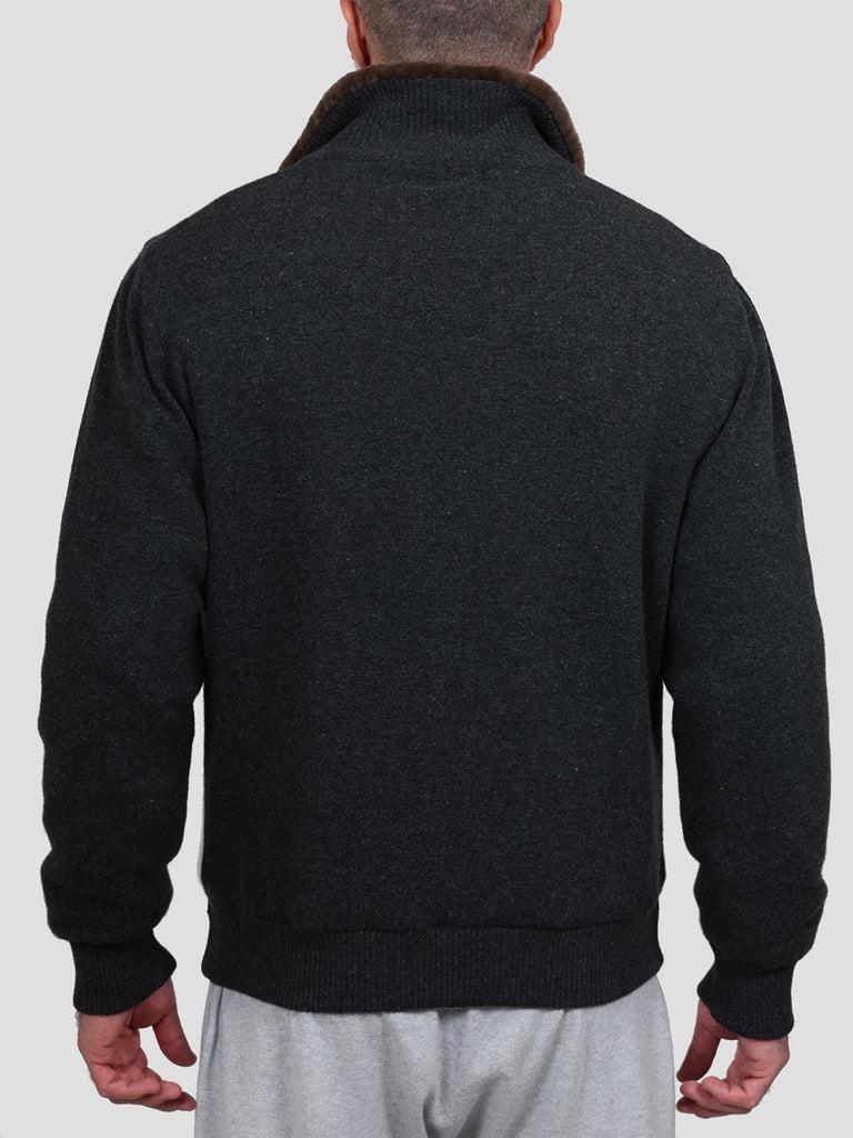 Svevo Giubbotto Lana E Montone Antracite