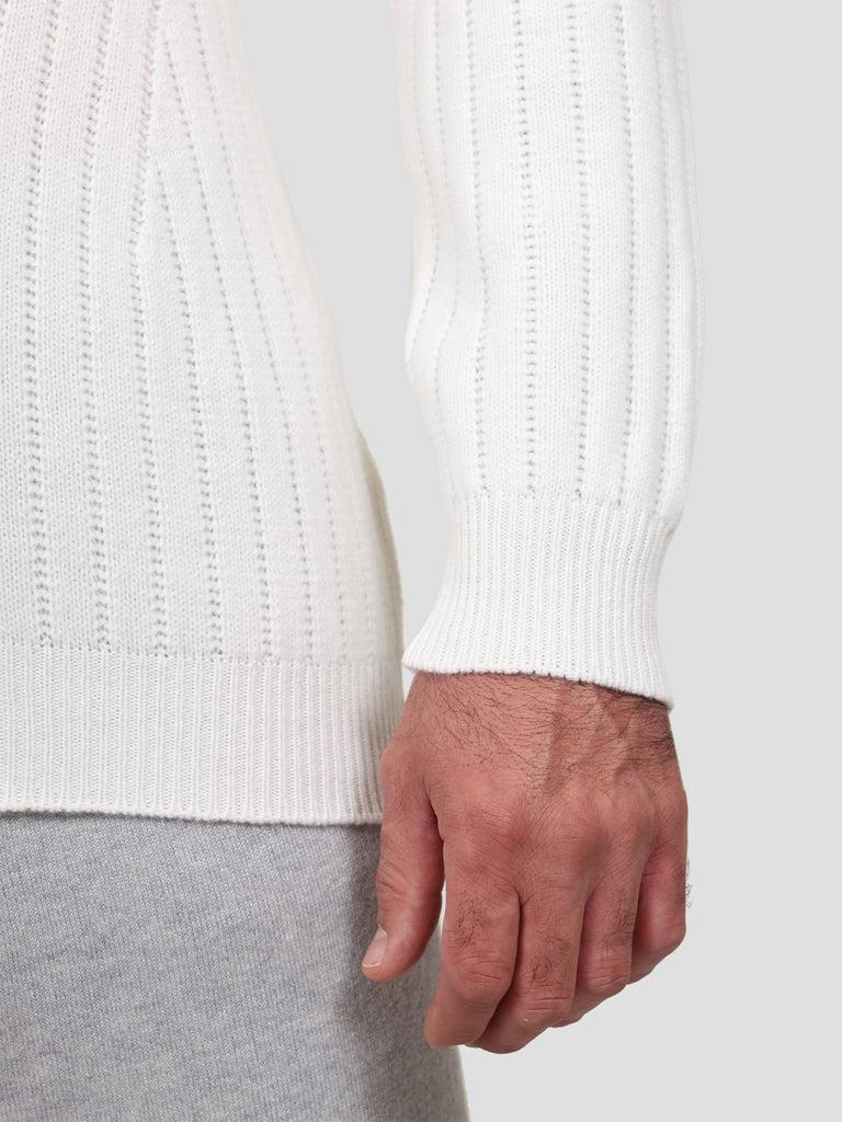 Svevo Lupetto Con Zip 100% Lana Bianco