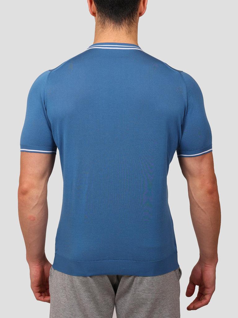 Svevo Maglia Girocollo 100% Cotone Makò Bluette