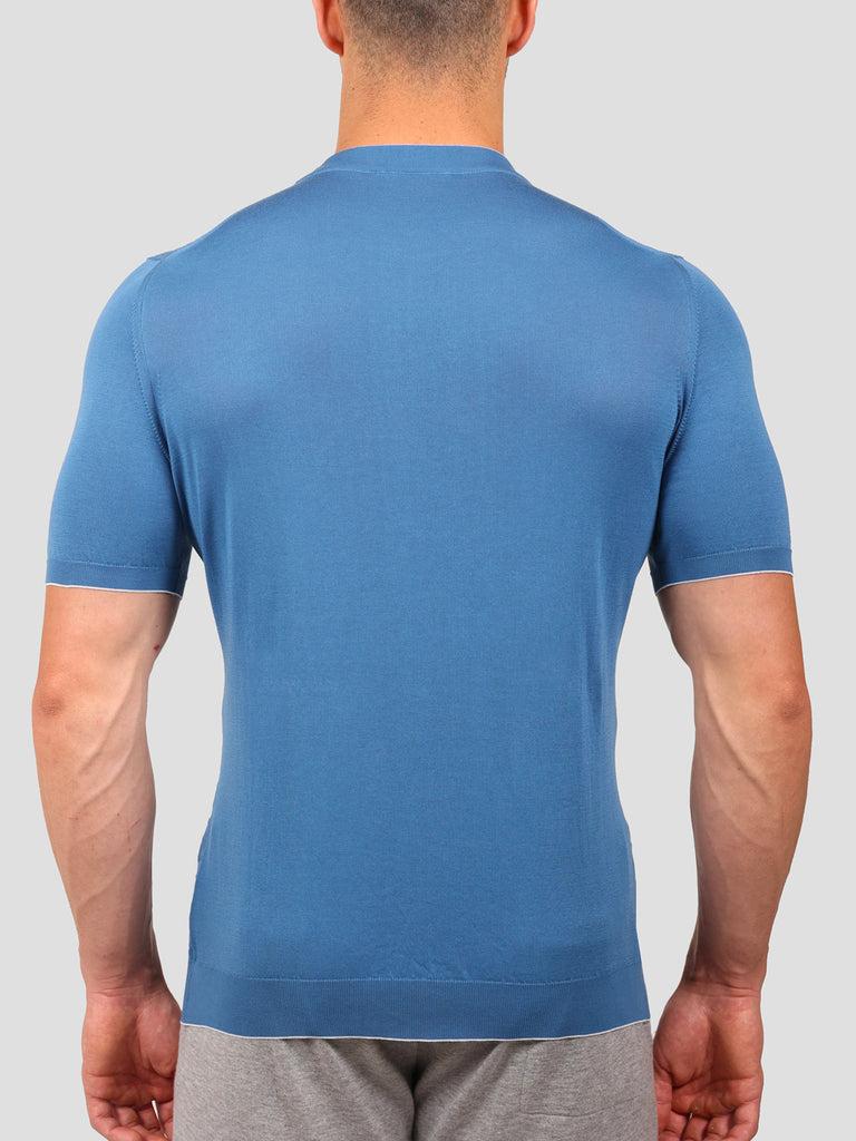Svevo Maglia Girocollo 100% Cotone Makò Bluette