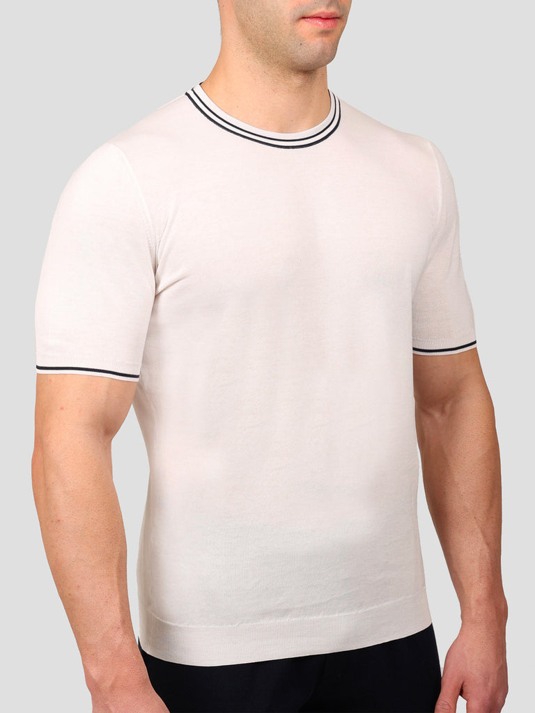 Svevo Maglia Girocollo 100% Cotone Makò Panna