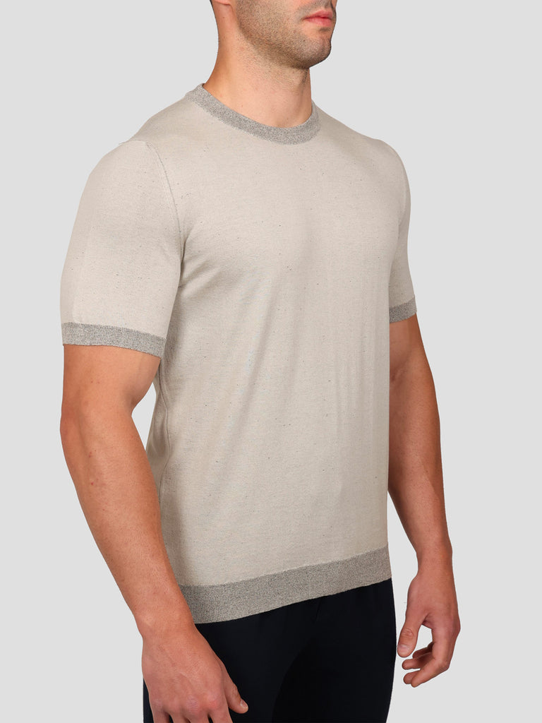 Svevo Maglia Girocollo in Carbonio Beige