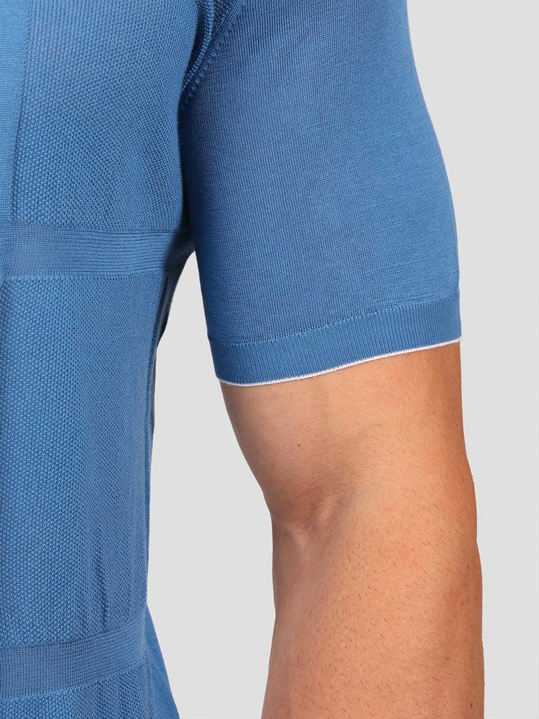 Svevo Maglia Polo Con Zip 100% Cotone Makò Bluette