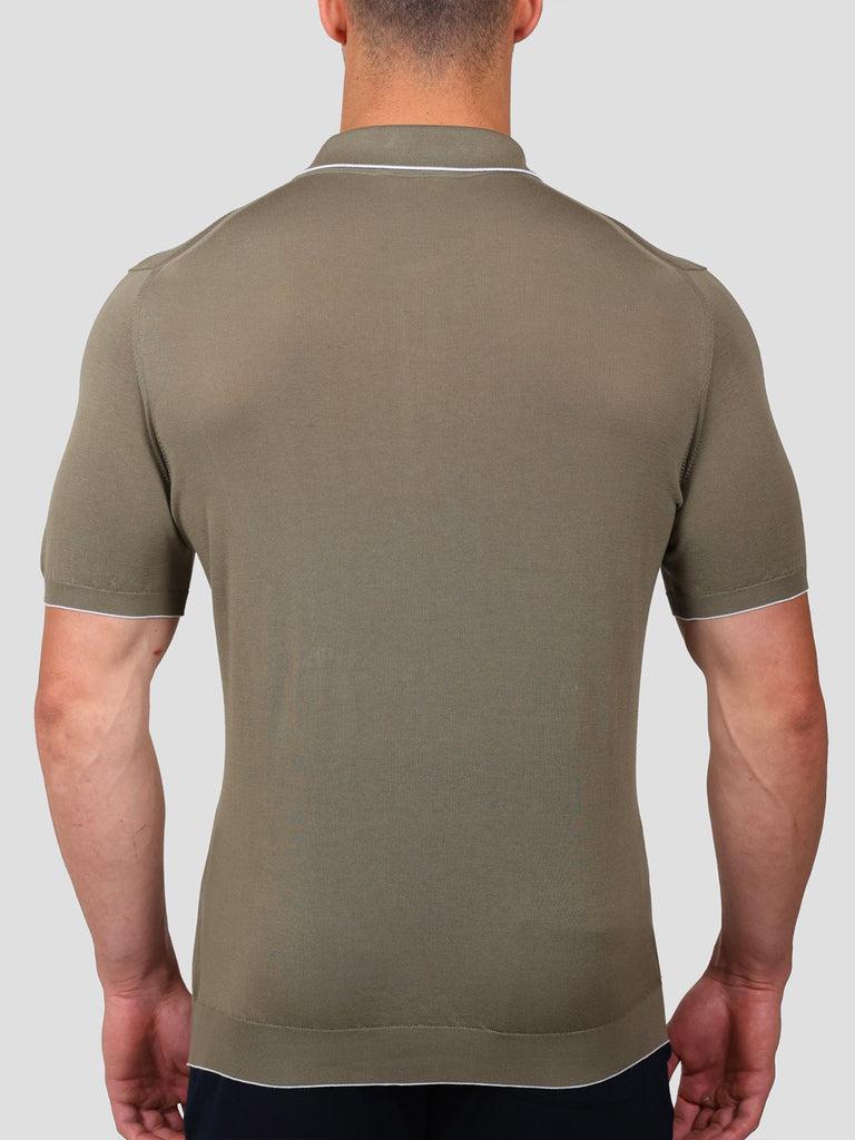 Svevo Maglia Polo Con Zip 100% Cotone Makò Grigia