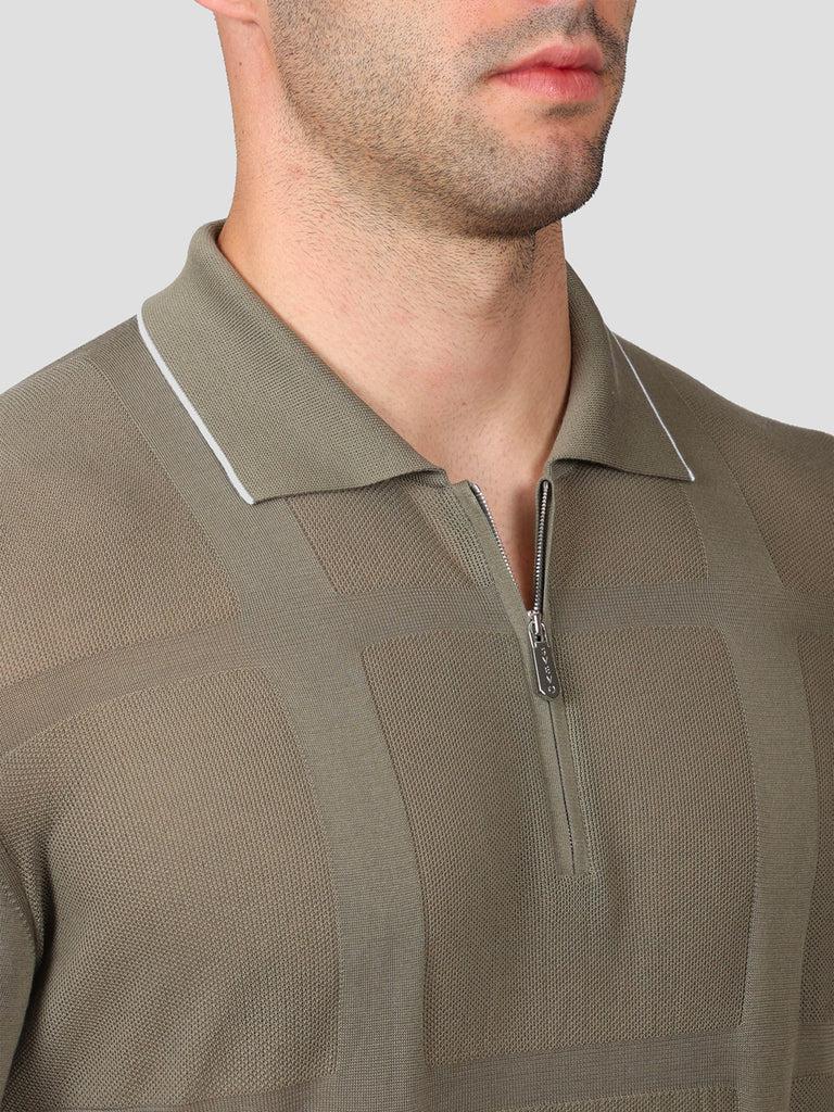 Svevo Maglia Polo Con Zip 100% Cotone Makò Grigia
