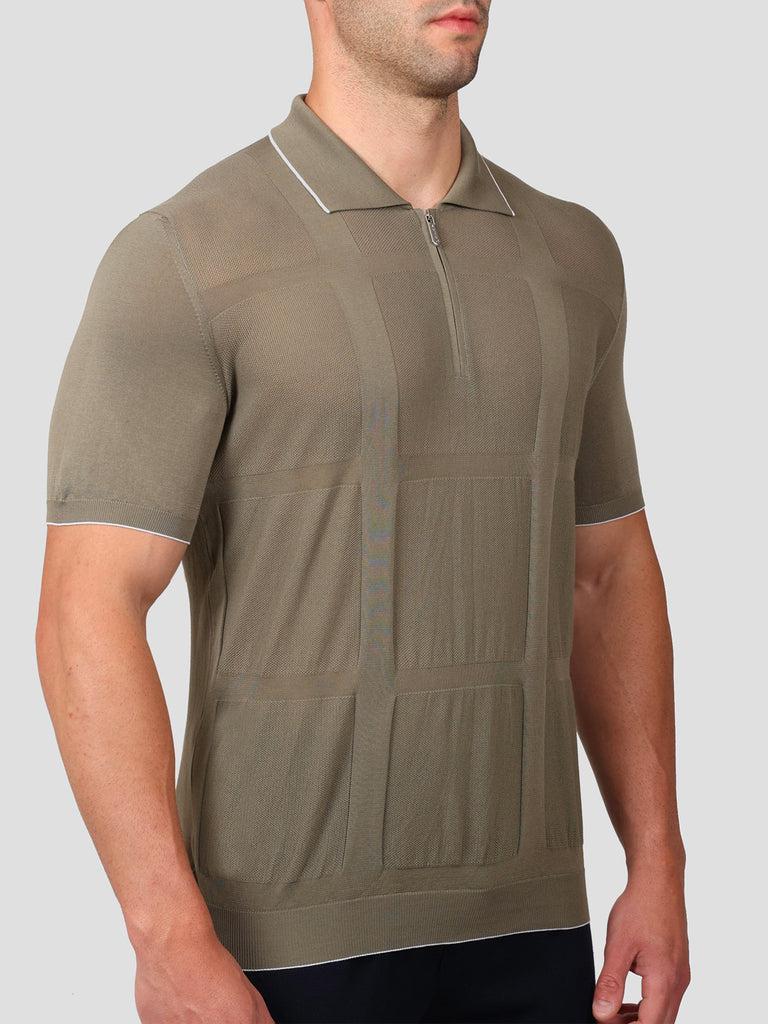 Svevo Maglia Polo con Zip 100% Cotone Makò Grigia