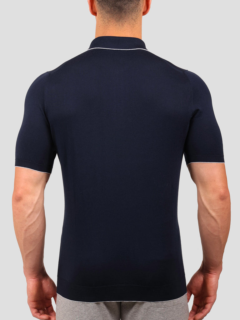 Svevo Maglia Polo Con Zip 100% Cotone Supersoft Blu