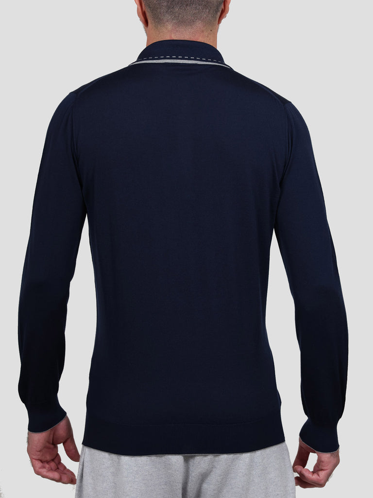 Svevo Maglia Polo Lana Merino Superfine 160's Blu