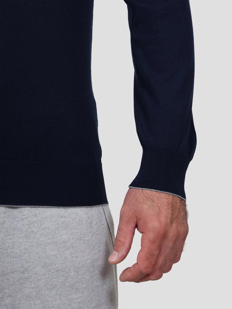 Svevo Maglia Polo Lana Merino Superfine 160's Blu