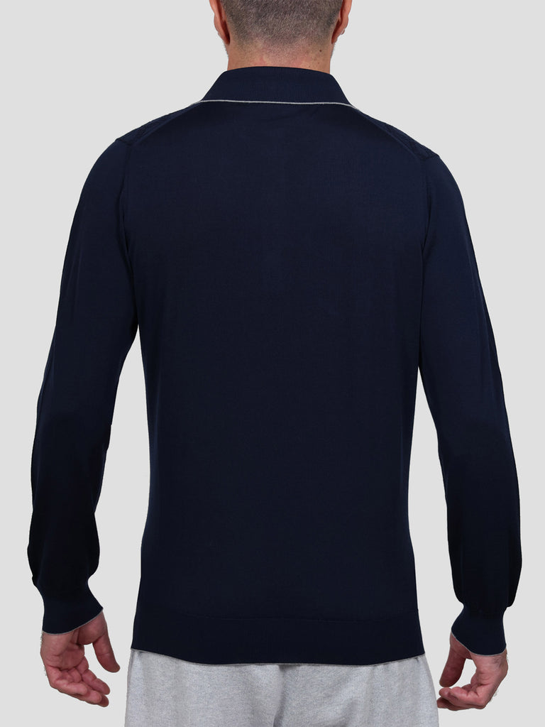 Svevo Maglia Polo Lana Merino Superfine 160's Blu