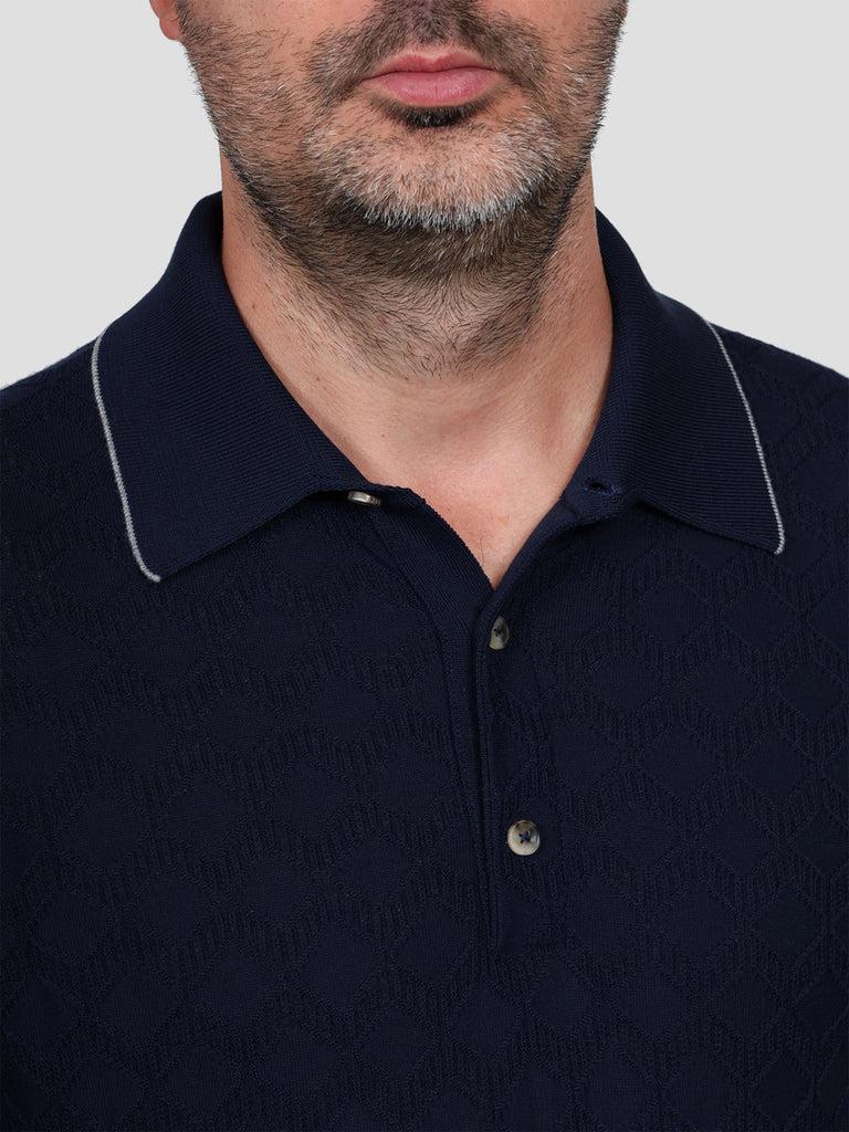 Svevo Maglia Polo Lana Merino Superfine 160's Blu