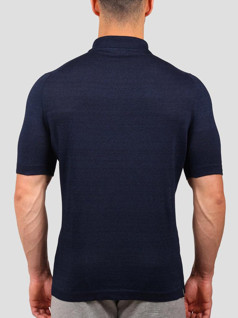 Svevo Maglia Scollo A V 100% Cotone Indaco