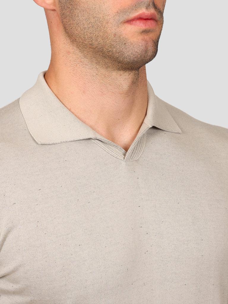 Svevo Maglia Scollo A V In Carbonio Beige