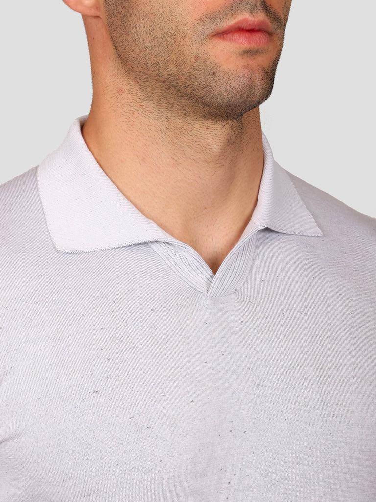 Svevo Maglia Scollo A V In Carbonio Bianca