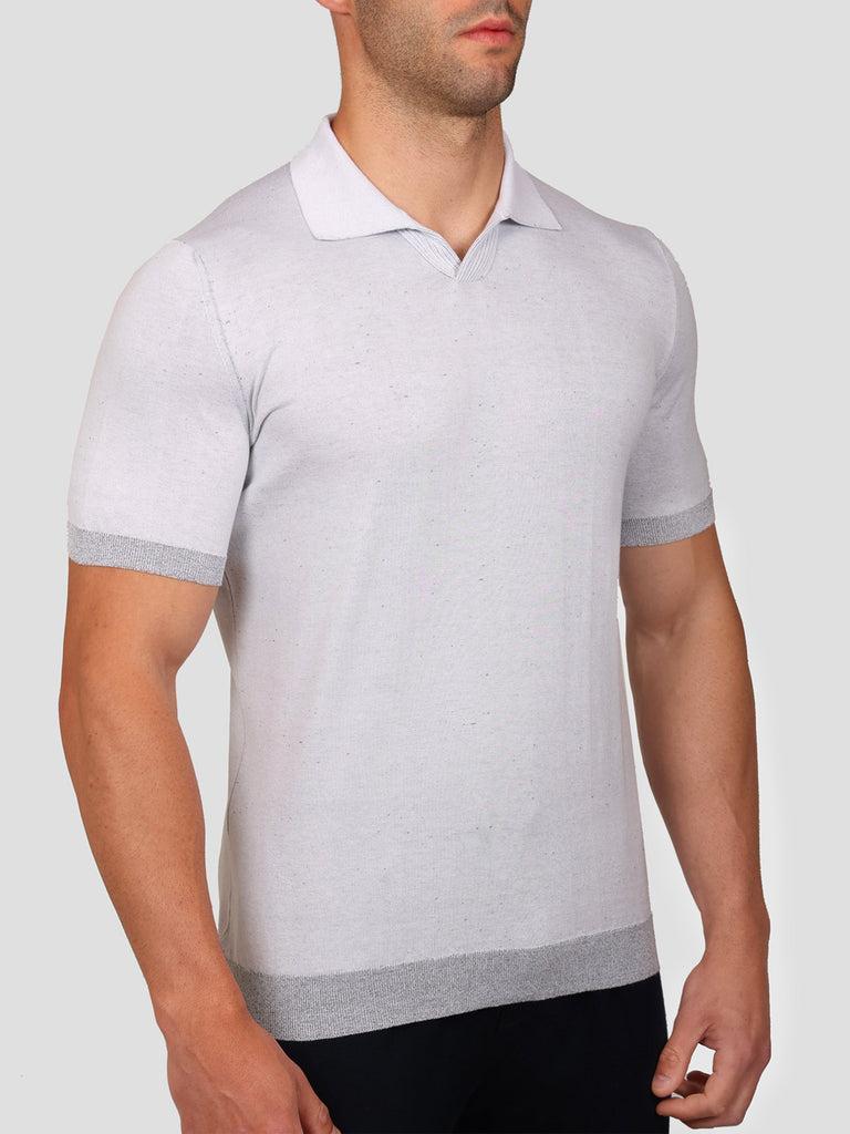 Svevo Maglia Scollo a V in Carbonio Bianca