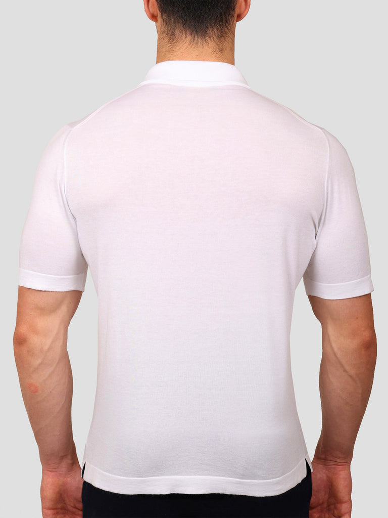 Svevo Polo Scollo A V 100% Cotone Supersoft Bianca