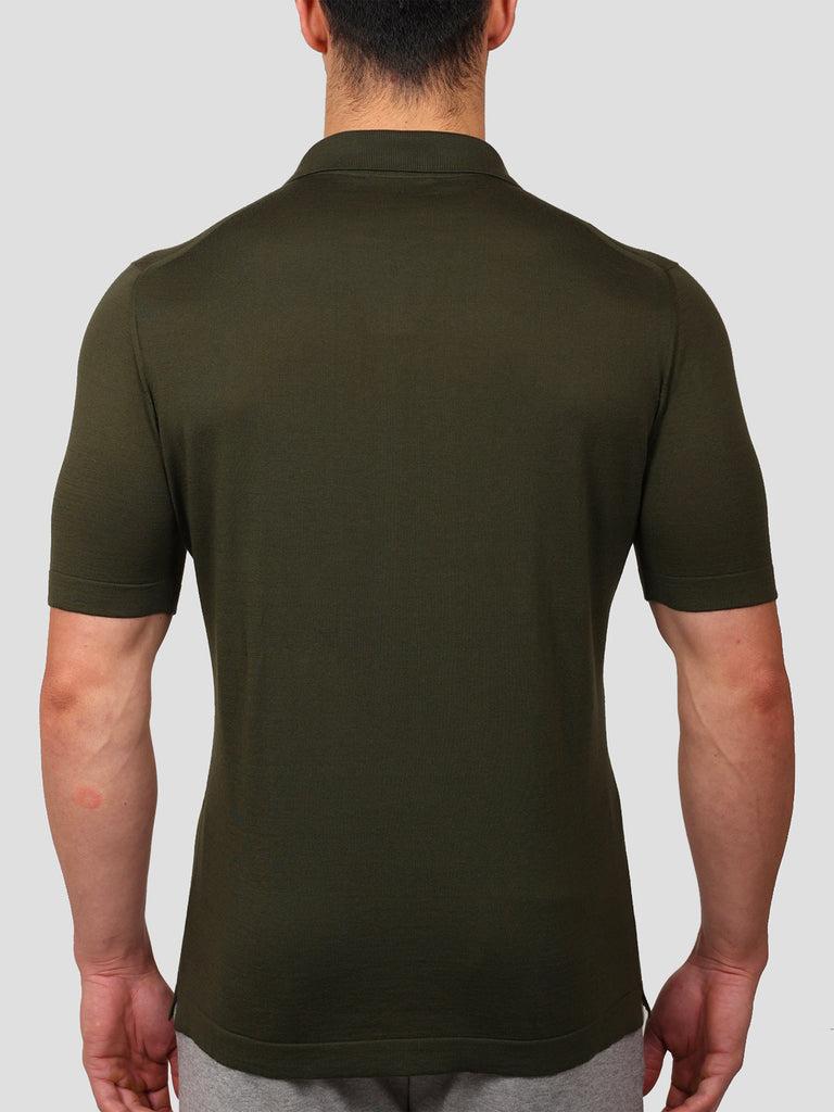 Svevo Polo Scollo A V 100% Cotone Supersoft Verde