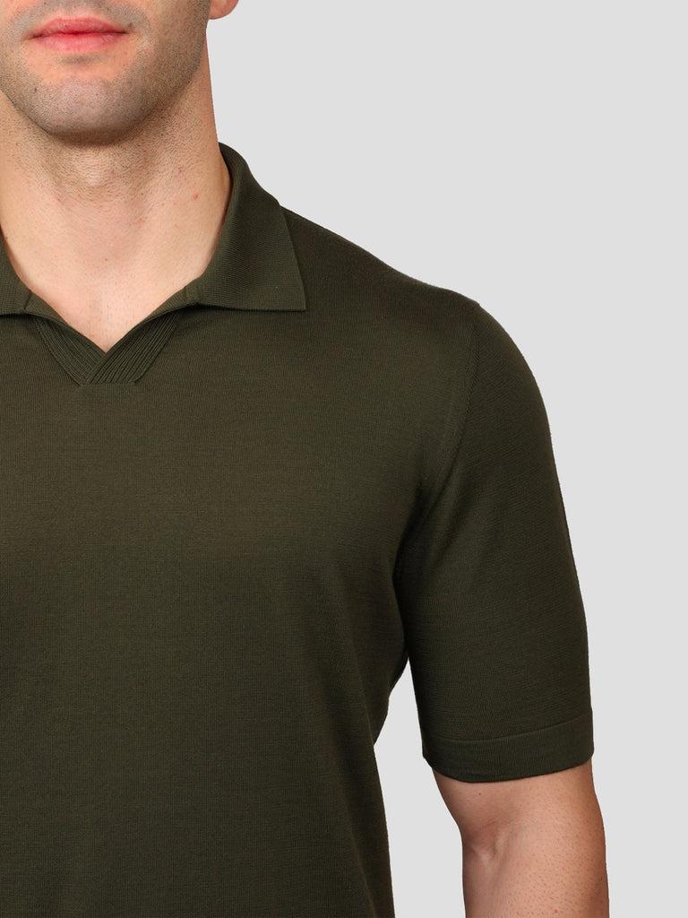 Svevo Polo Scollo A V 100% Cotone Supersoft Verde