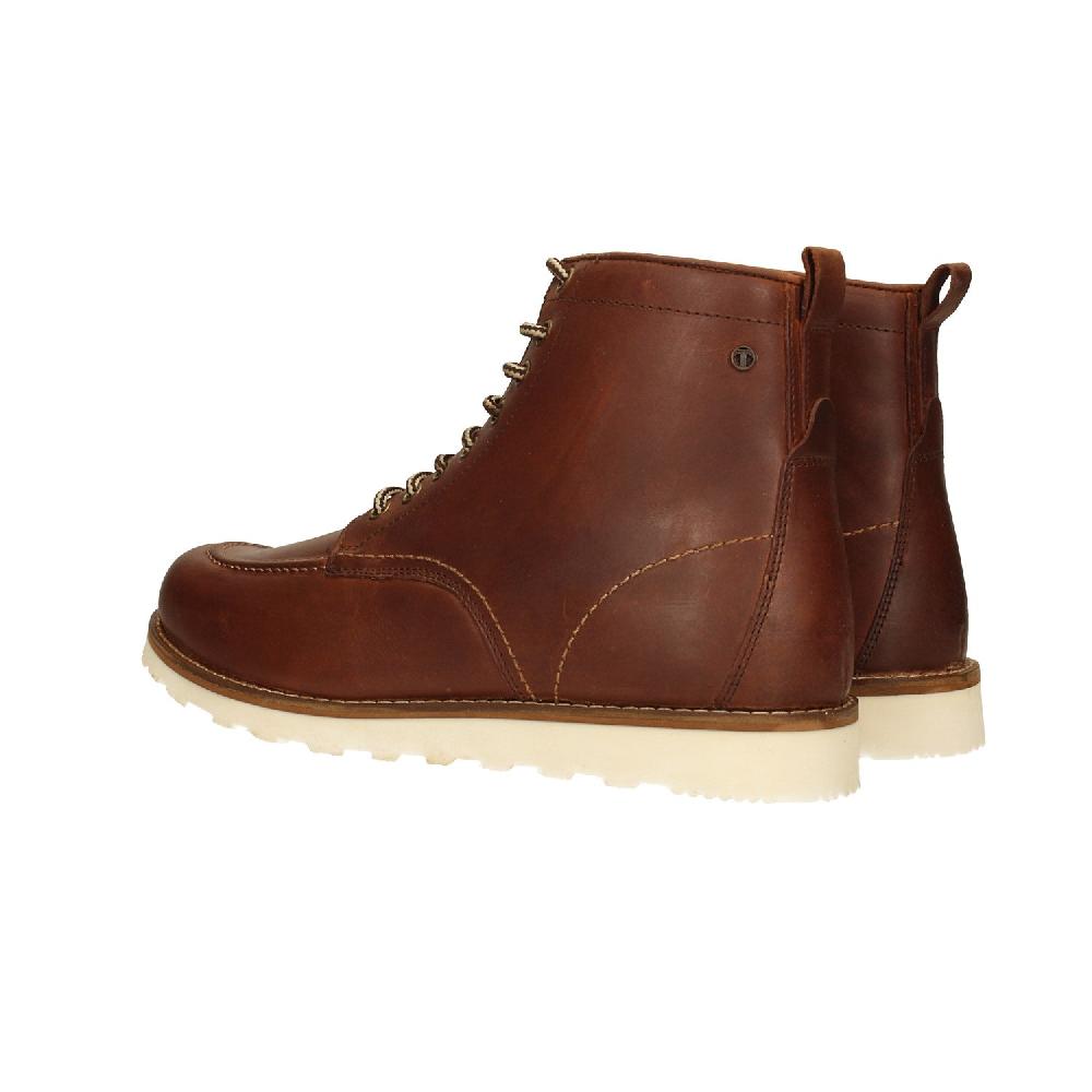 Tata Italia Anfibi Marroni Con Suola In Gomma.in Vera Pelle