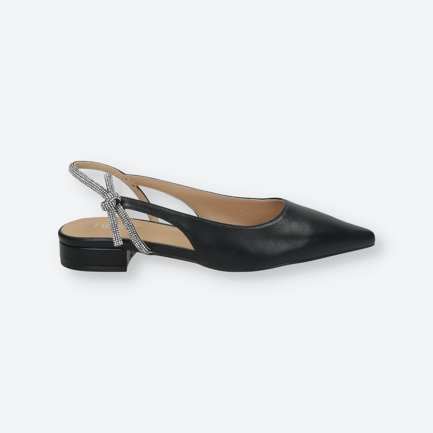 Tata Italia Ballerine con cinturino in strass.Tacco alto 2cm