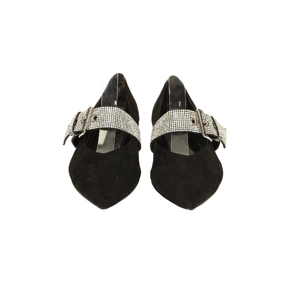 Tata Italia Ballerrine In Microfibra Con Cinturino Ricoperto Di Strass