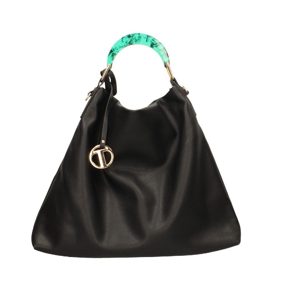 Tata Italia Borsa Hobo con manico verde trasparente