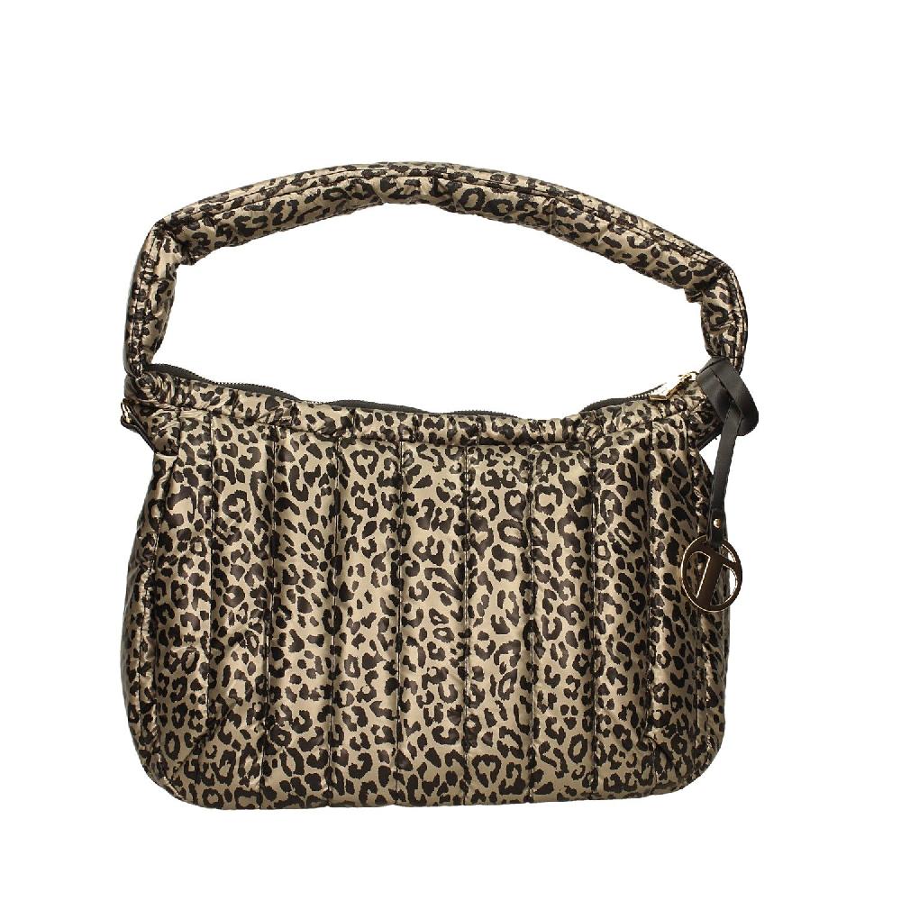 Tata Italia Borsa in tessuto trapuntato beige e nero